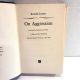 On Aggression by KONRAD LORENZ 1966 Hardback and Dust Jacket